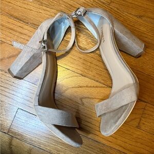 Express Taupe Block Heel Sandals